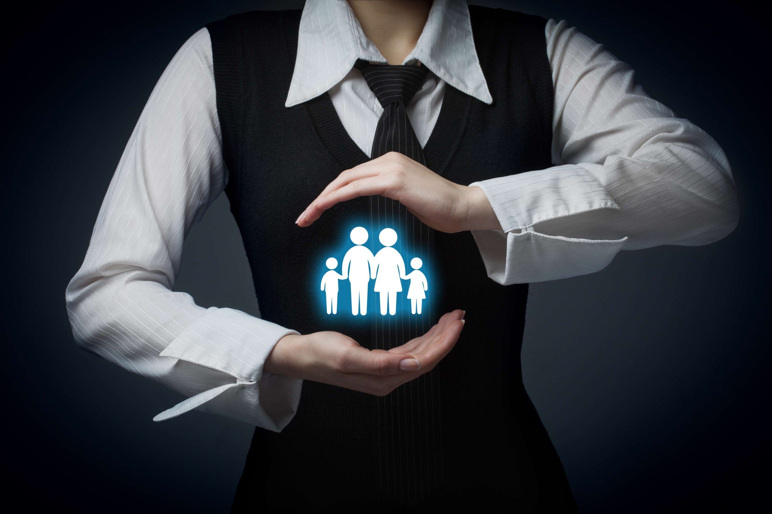 Insurance concept, family life and property insurance, family se