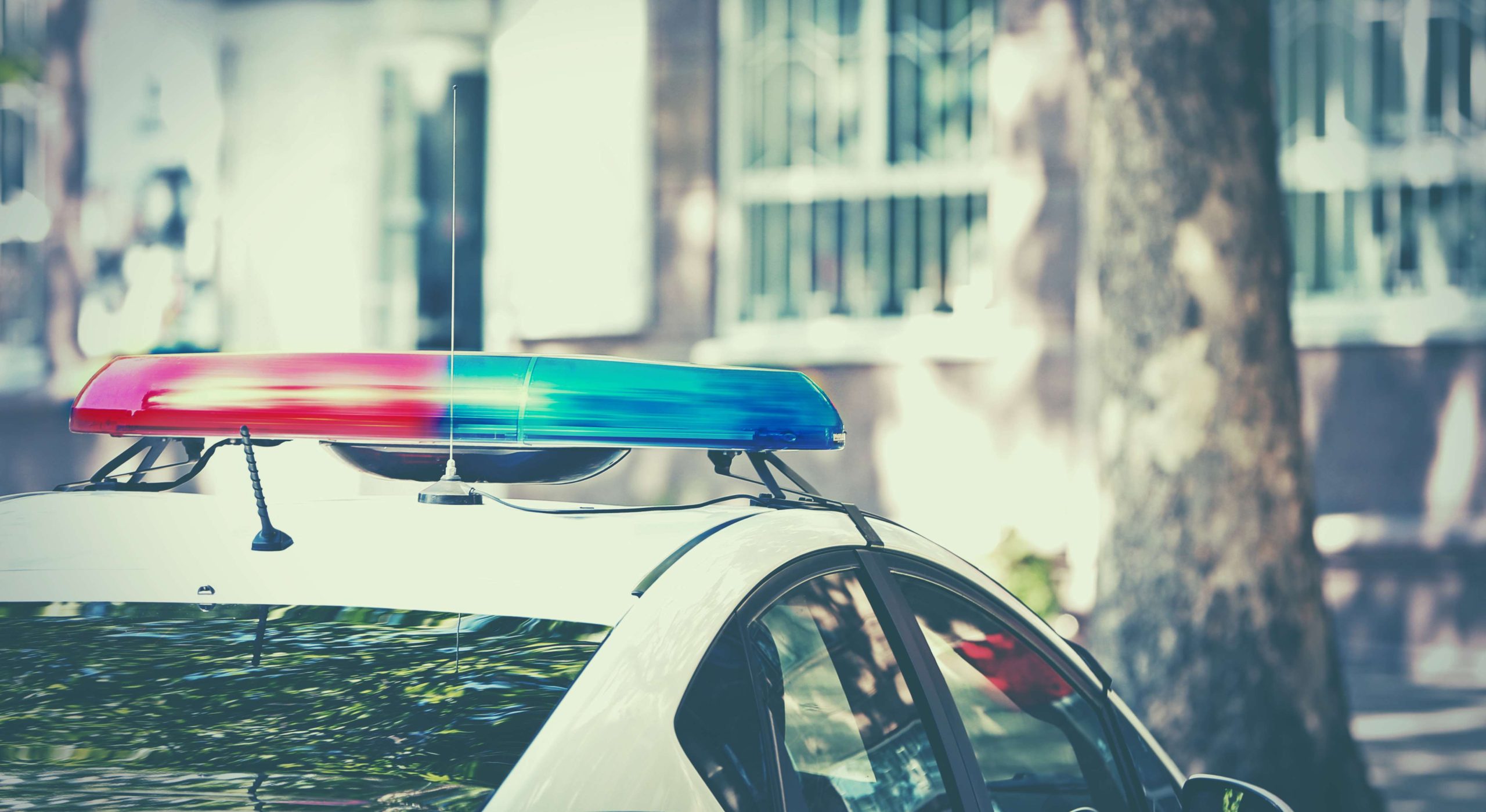 Police car parked in a street