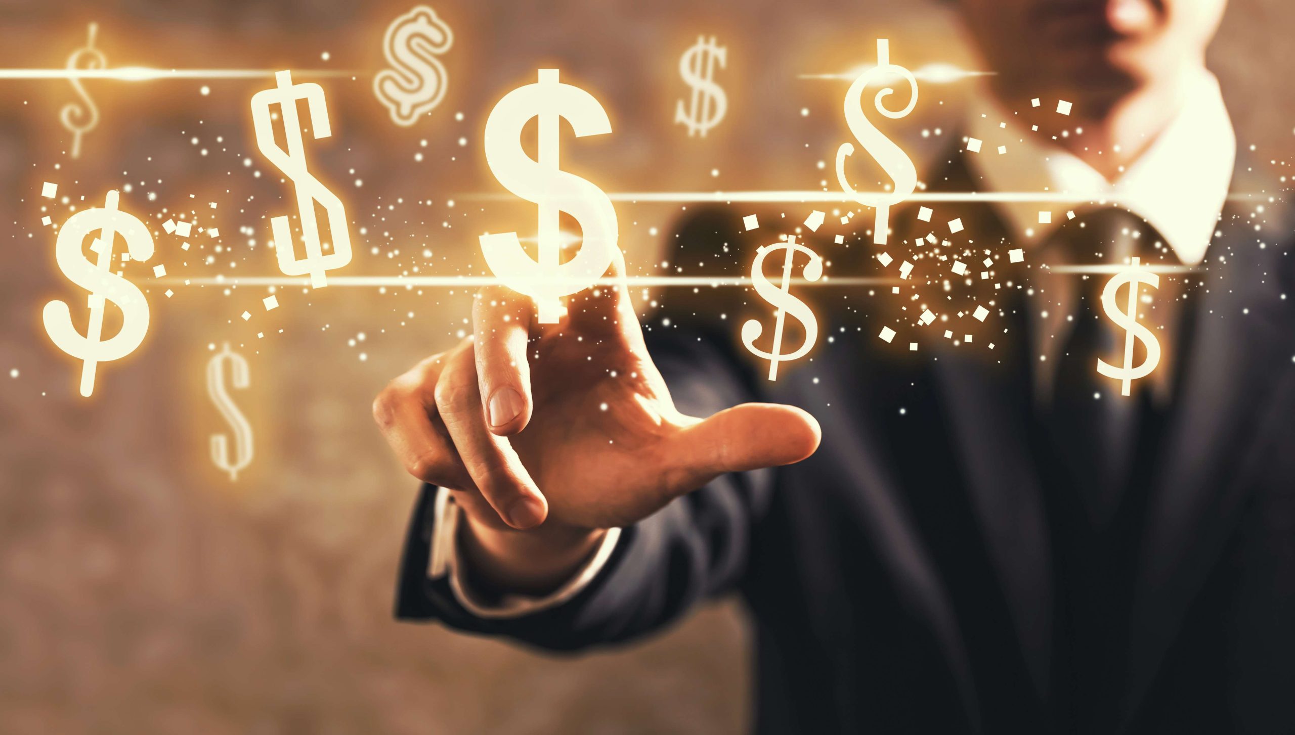 Dollars with businessman